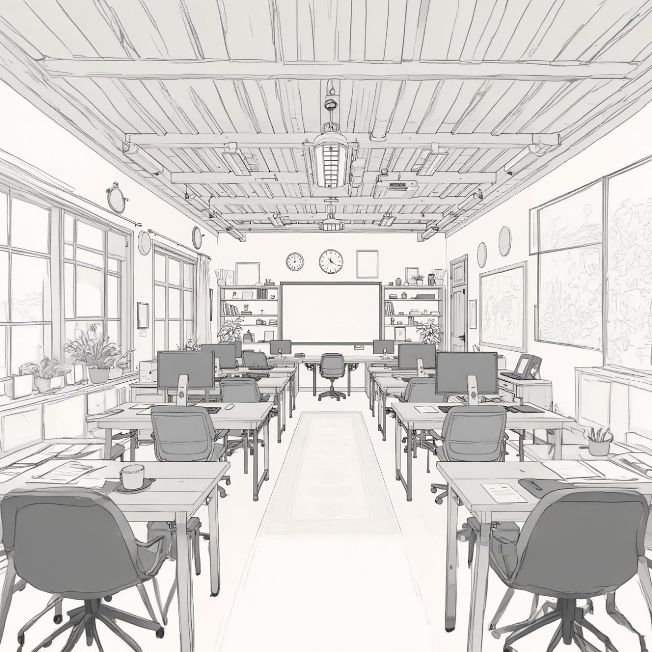 Vista de un aula de formación